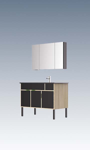 HBM103503N-110 Natural solid wood bathroom cabinet